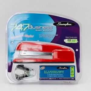 Swingline 747 Business Red Desk Stapler Set 1250 Staples Remover New Old Stock